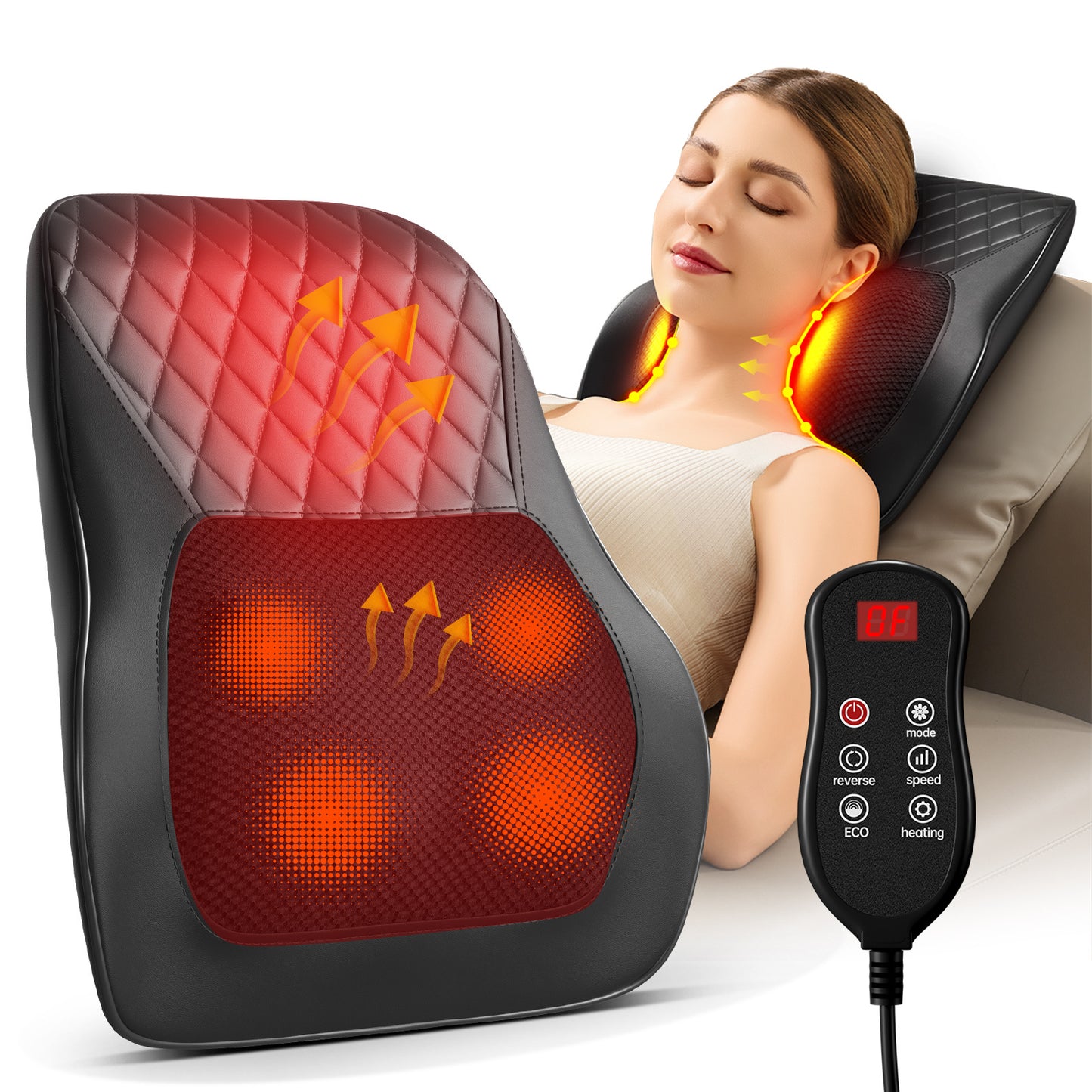 Heated Full Body Massager – For Back, Neck & Waist | 3 Modes