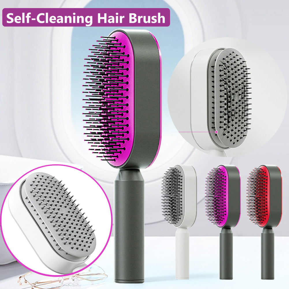 Self-Cleaning Hair Brush – Anti-Static & Scalp Massager