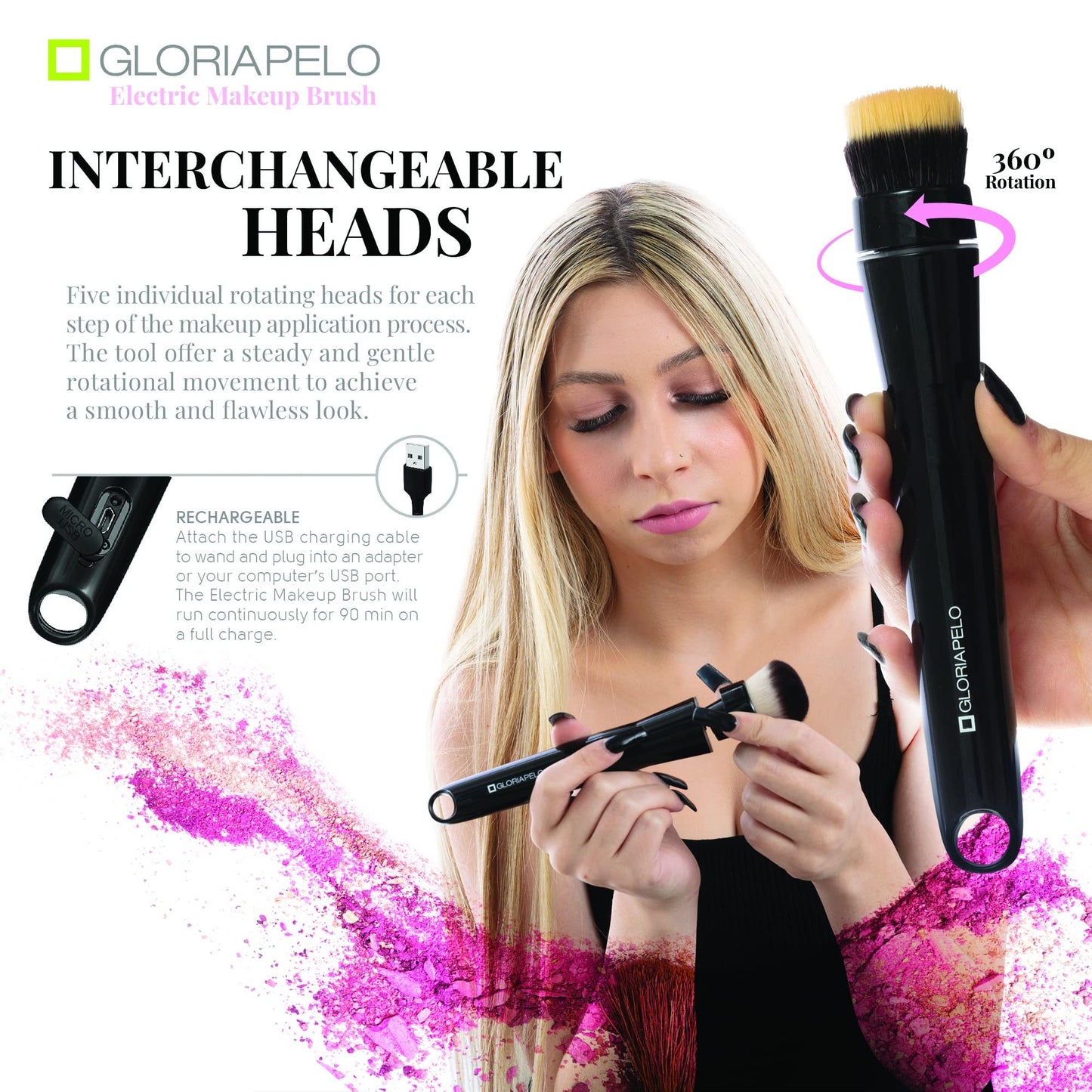 Rechargeable Electric Makeup Brush – Portable & Professional Finish