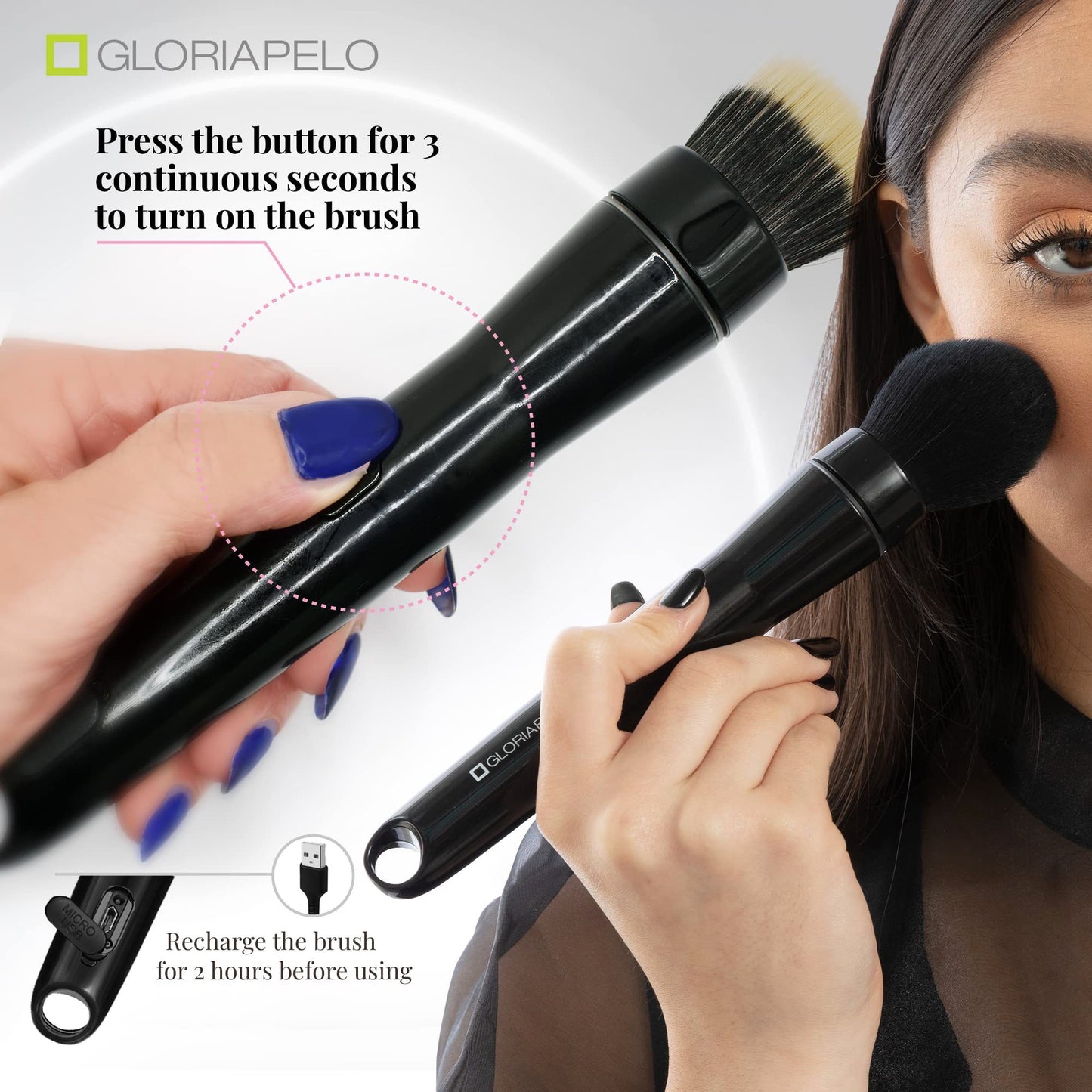 Rechargeable Electric Makeup Brush – Portable & Professional Finish